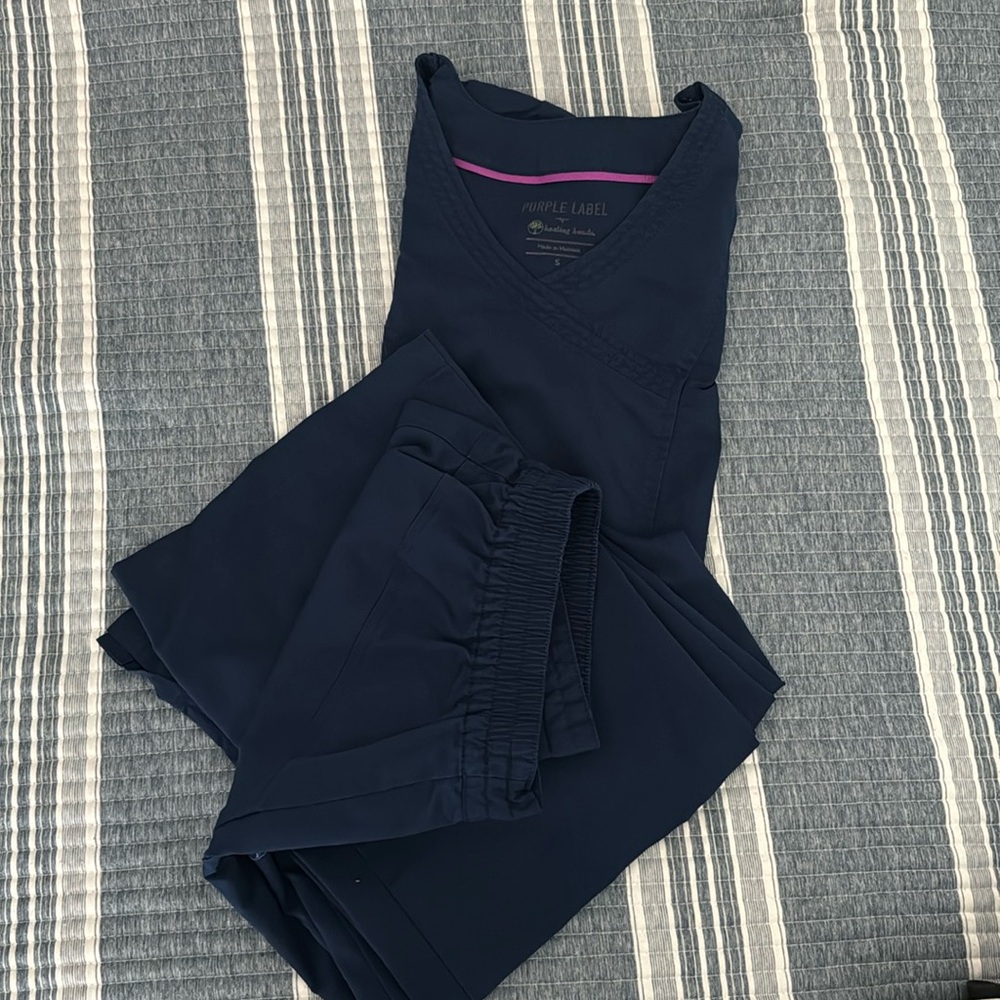Blue scrubs set! Top and bottom!